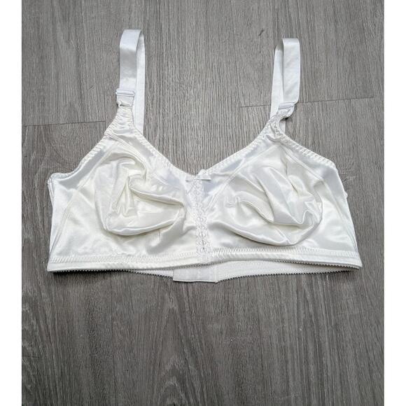 Bali Other - Bali Bralette Bra Womens 42D White Satin Full Coverage Wireless Unpadded 3820